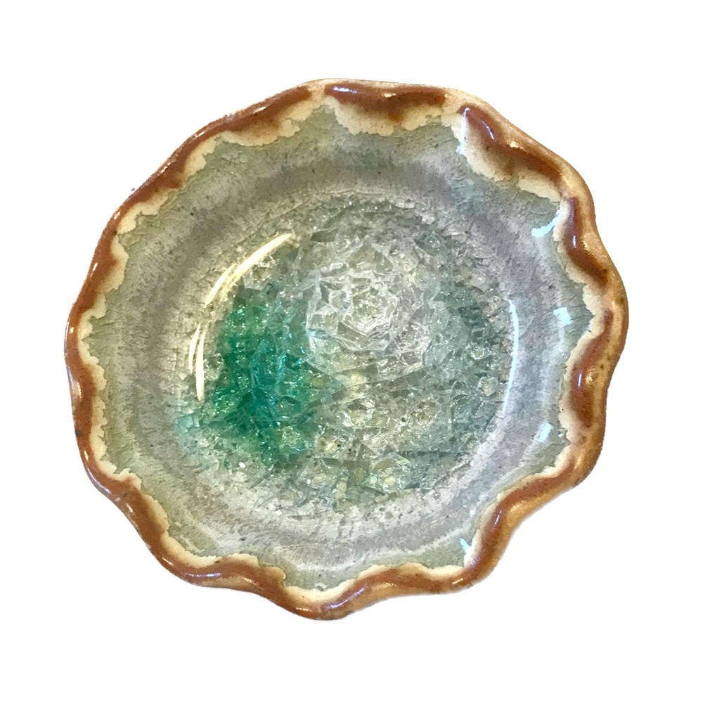3/$15 Small glass & ceramic catch all or jewelry plate